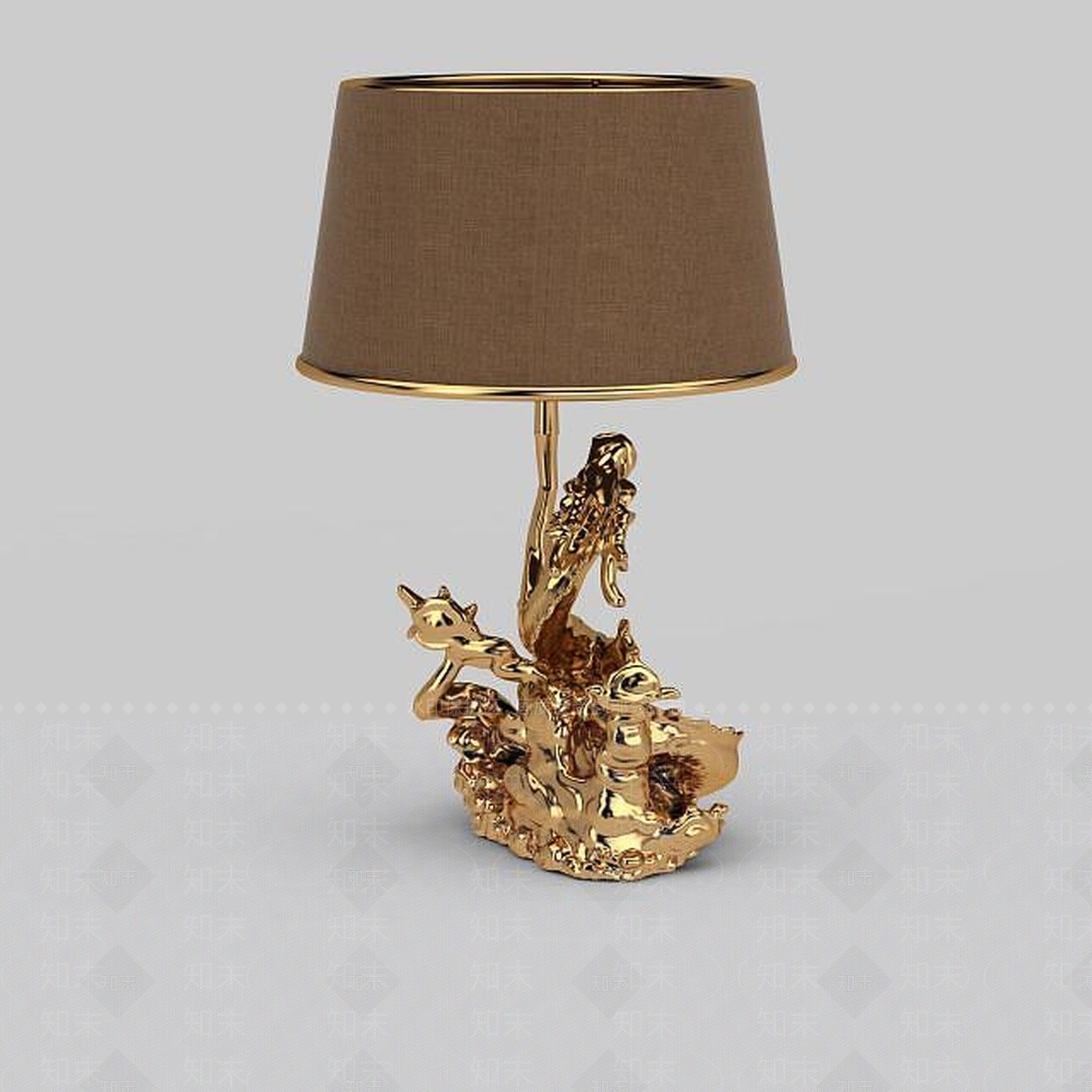 现代盘龙台灯3D模型下载【ID:1199341004】