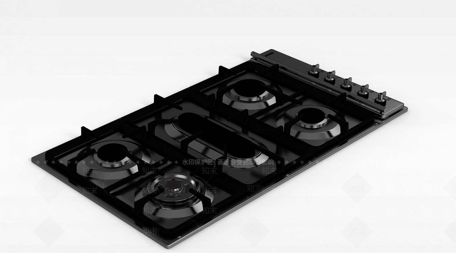 现代多炉燃气灶3D模型下载【ID:1199341740】