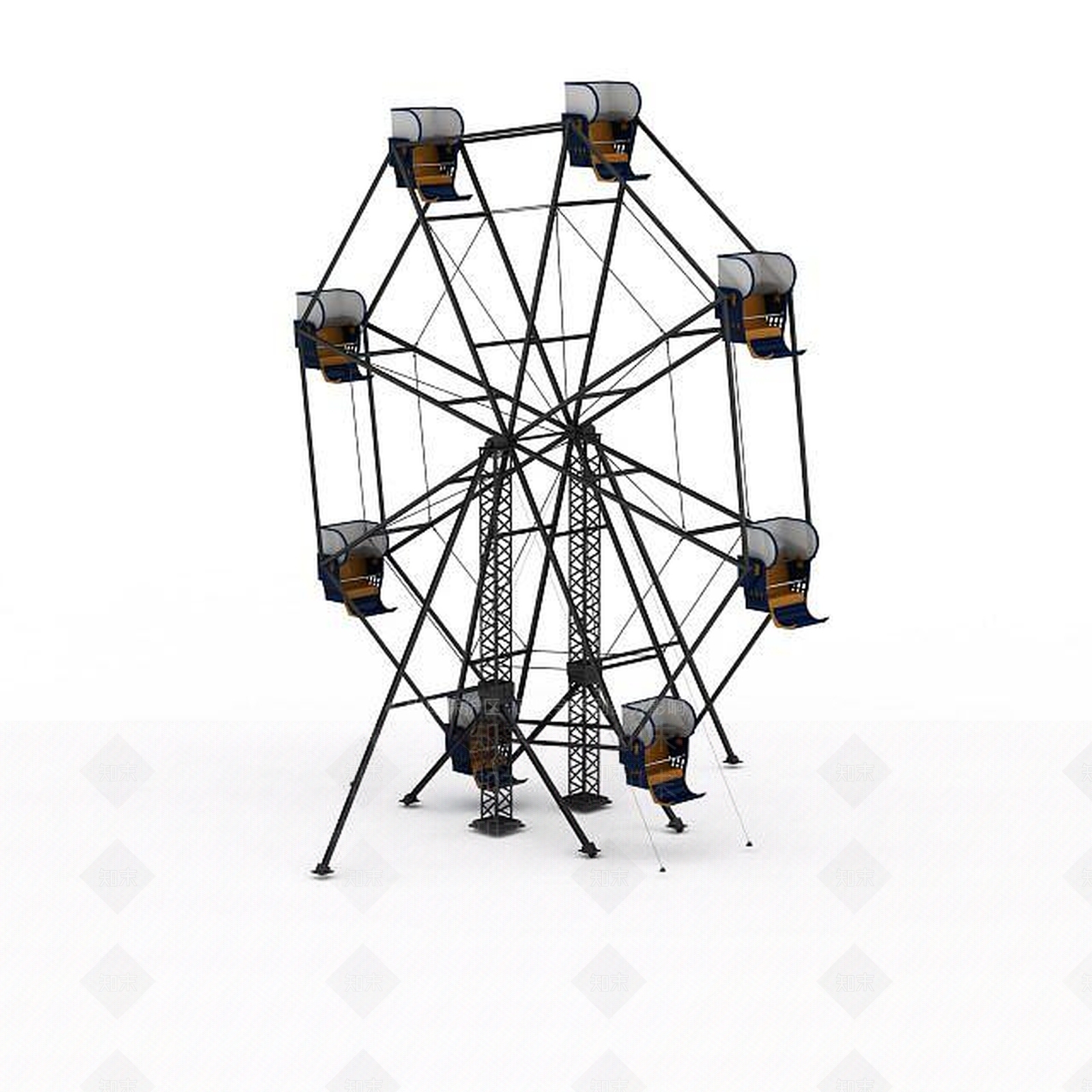 现代摩天轮3D模型下载【ID:1199341898】