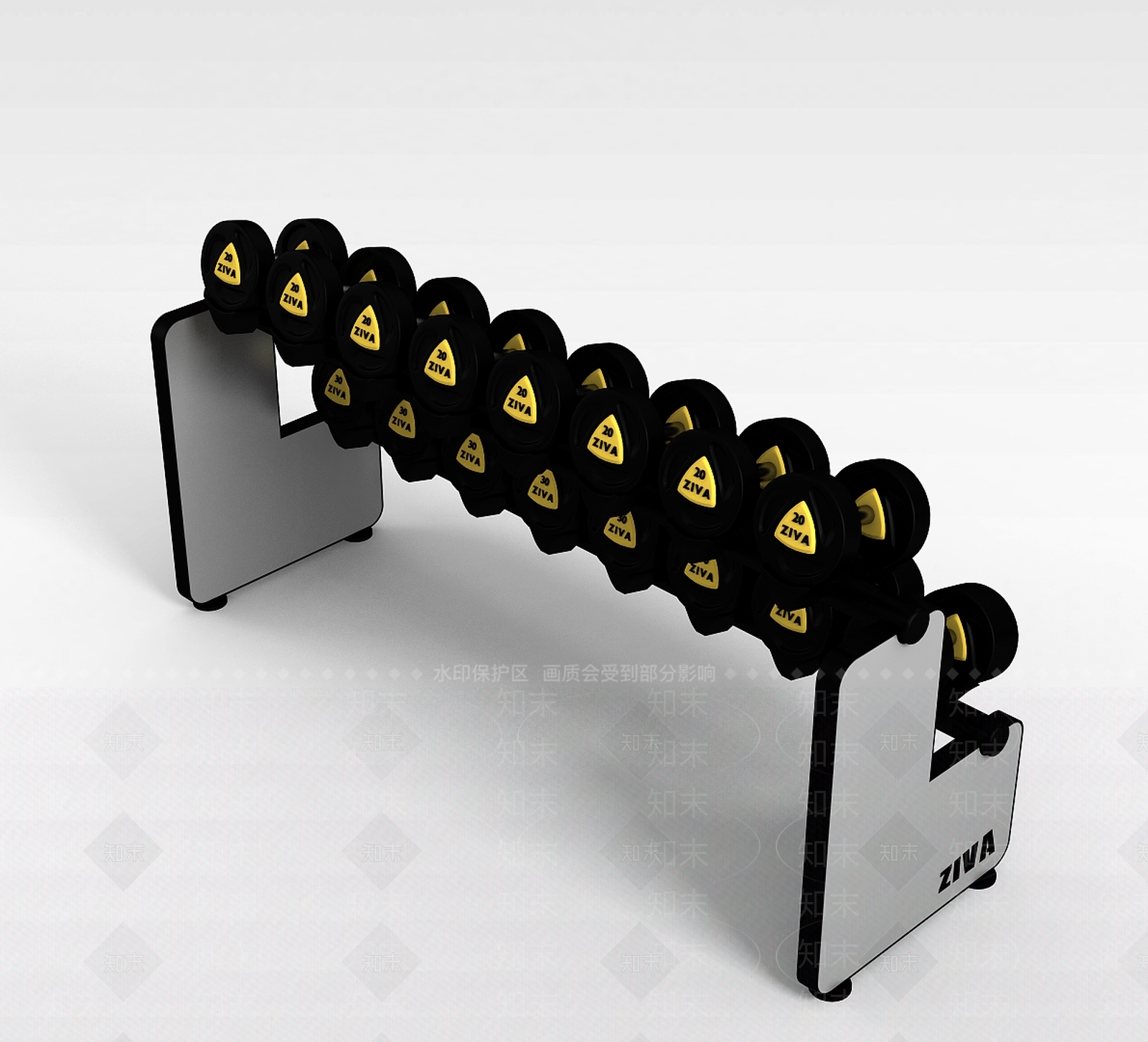 现代哑铃架3D模型下载【ID:1199342138】