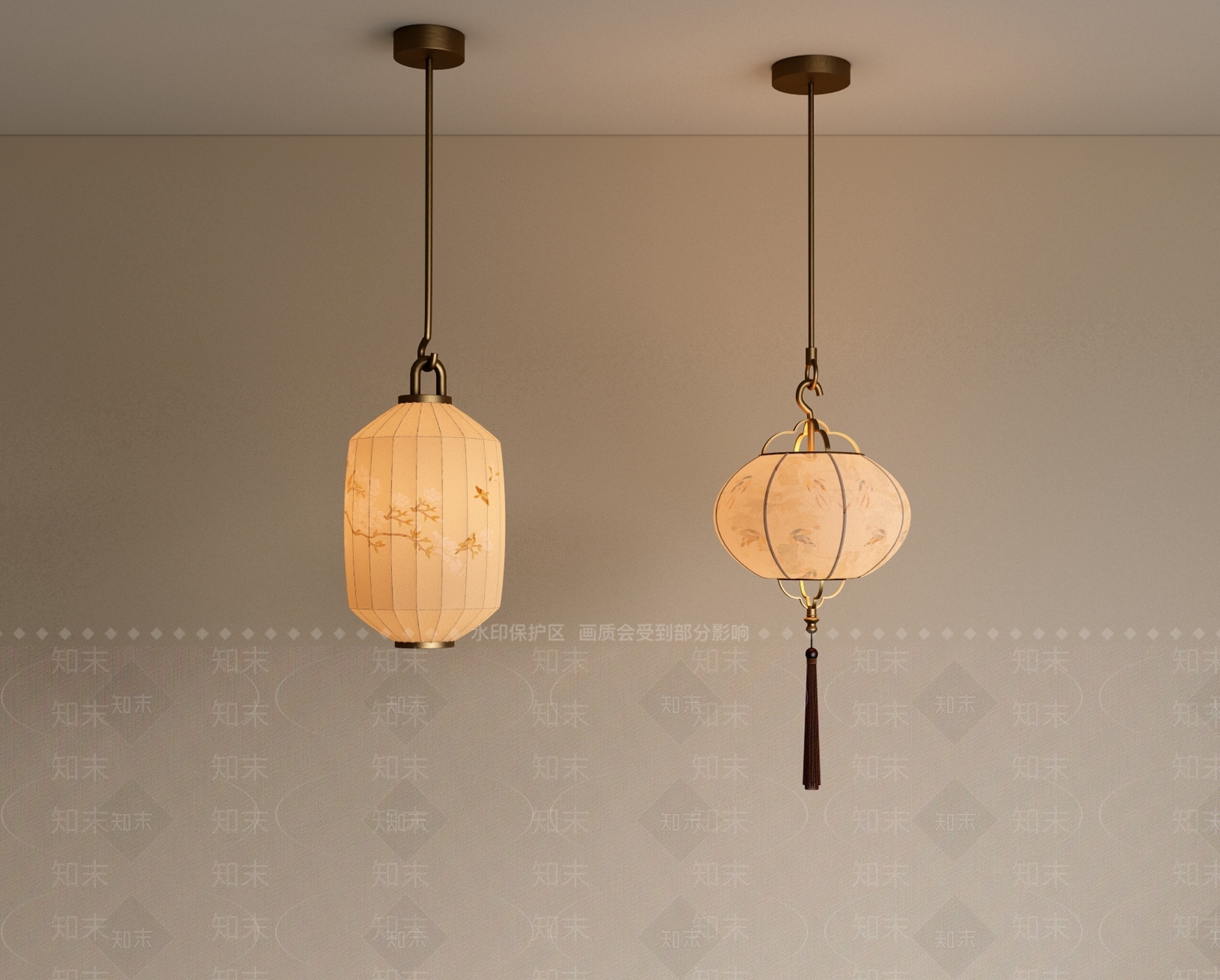 新中式禅意灯笼3D模型下载【ID:1199343959】