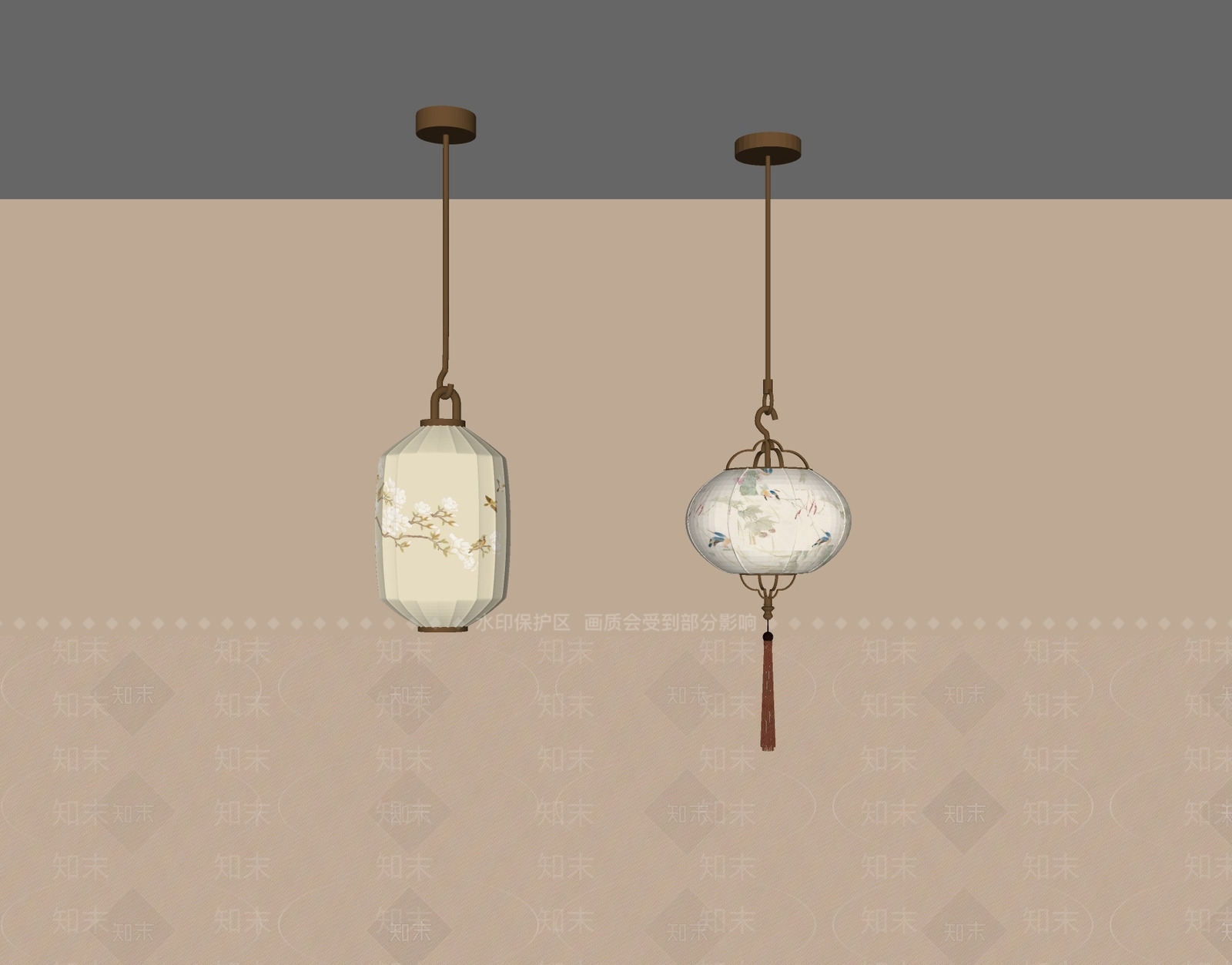 新中式禅意灯笼SU模型下载【ID:1199344033】