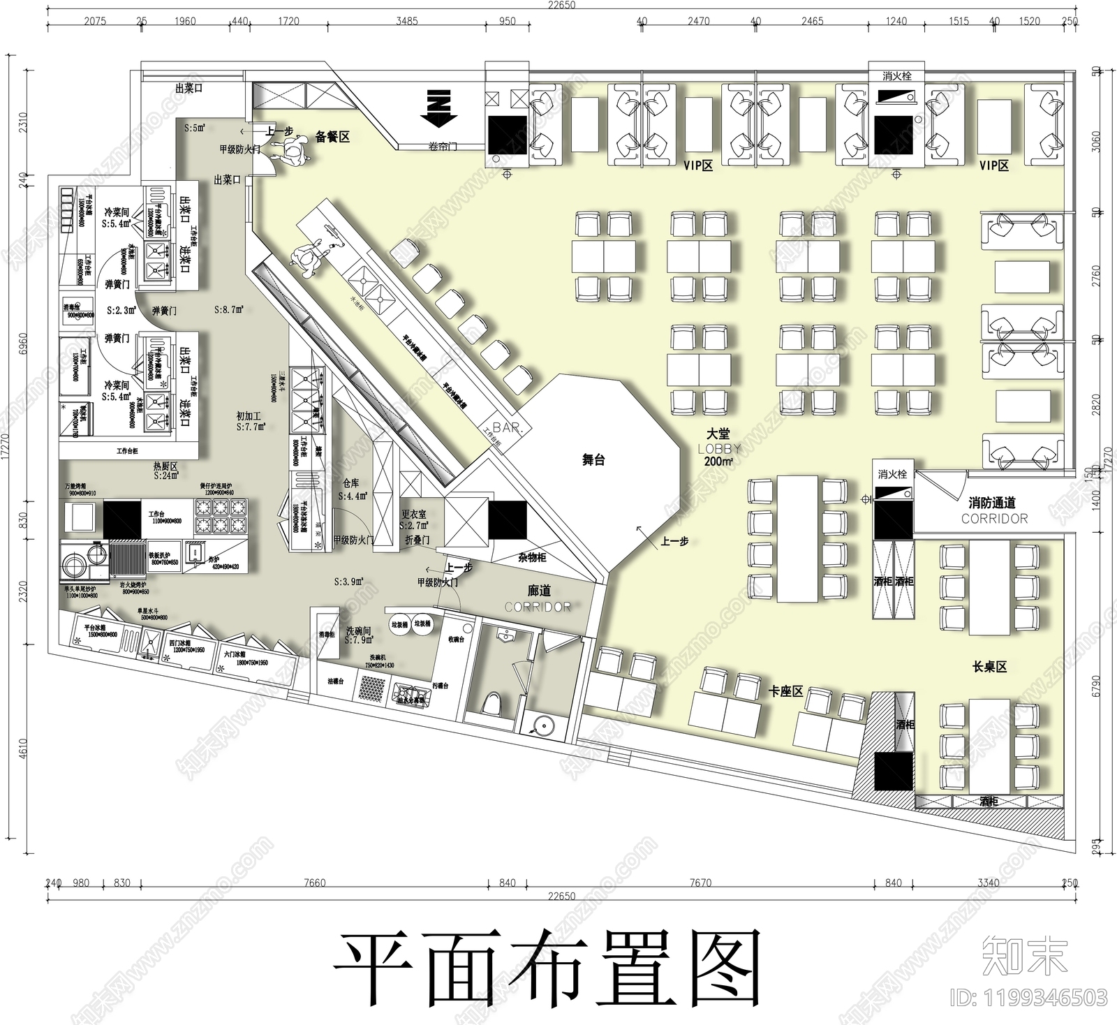 现代中餐厅施工图下载【ID:1199346503】