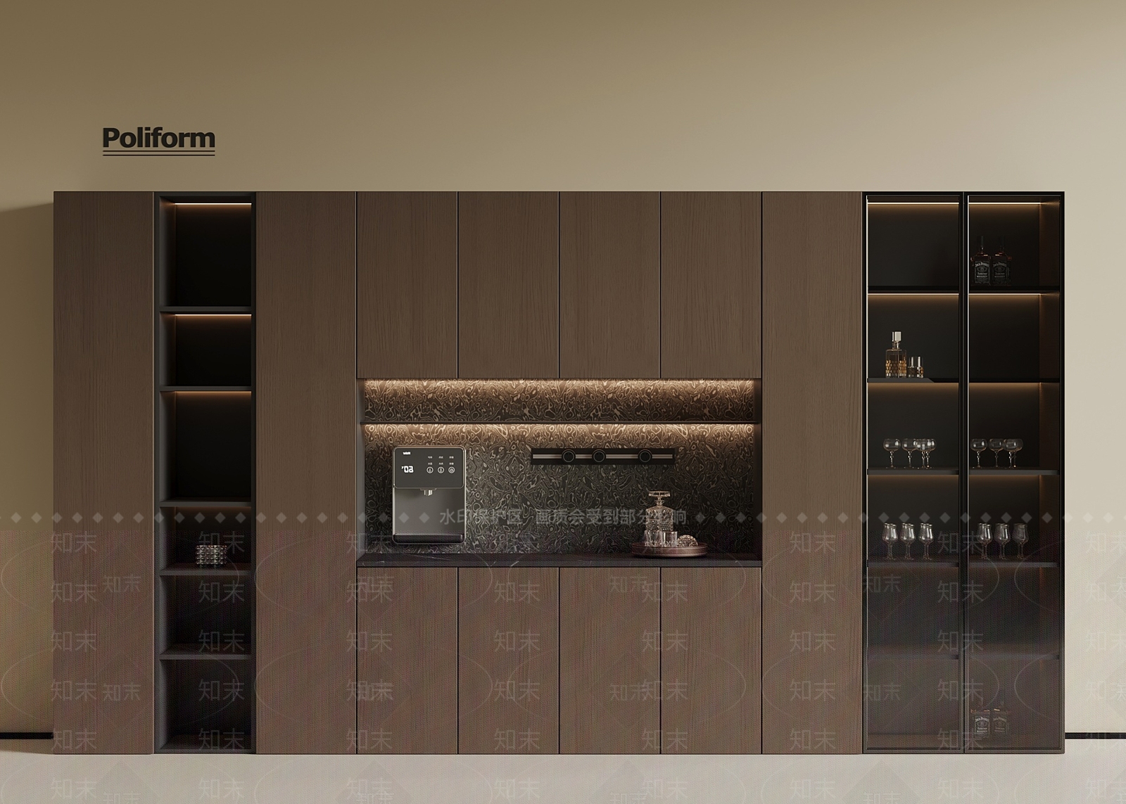 现代意式酒柜3D模型下载【ID:1199348837】