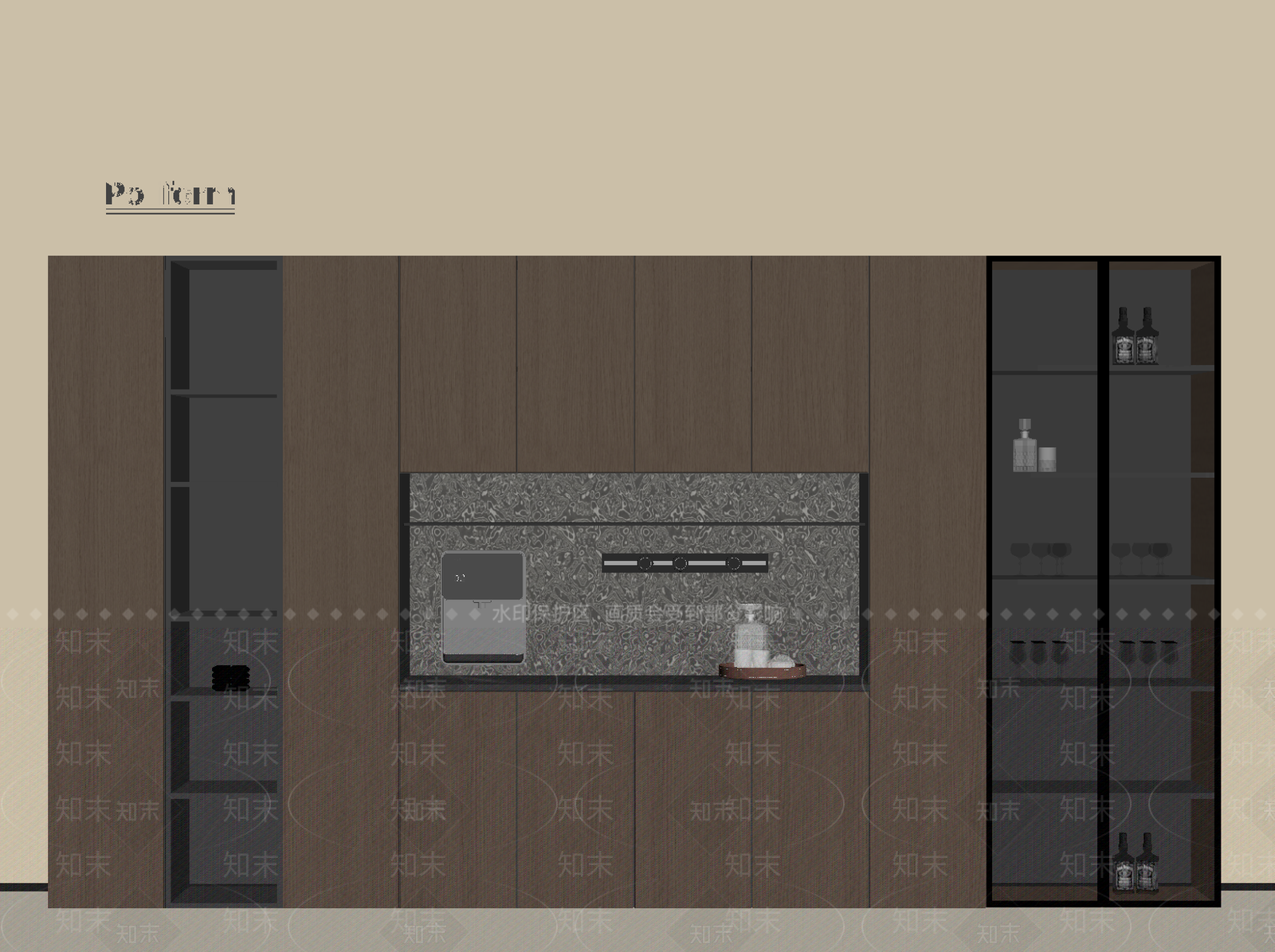 现代意式酒柜SU模型下载【ID:1199348934】