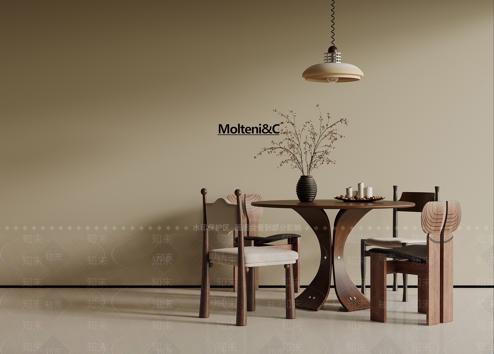 法式中古餐桌椅SU模型下载【ID:1199349604】