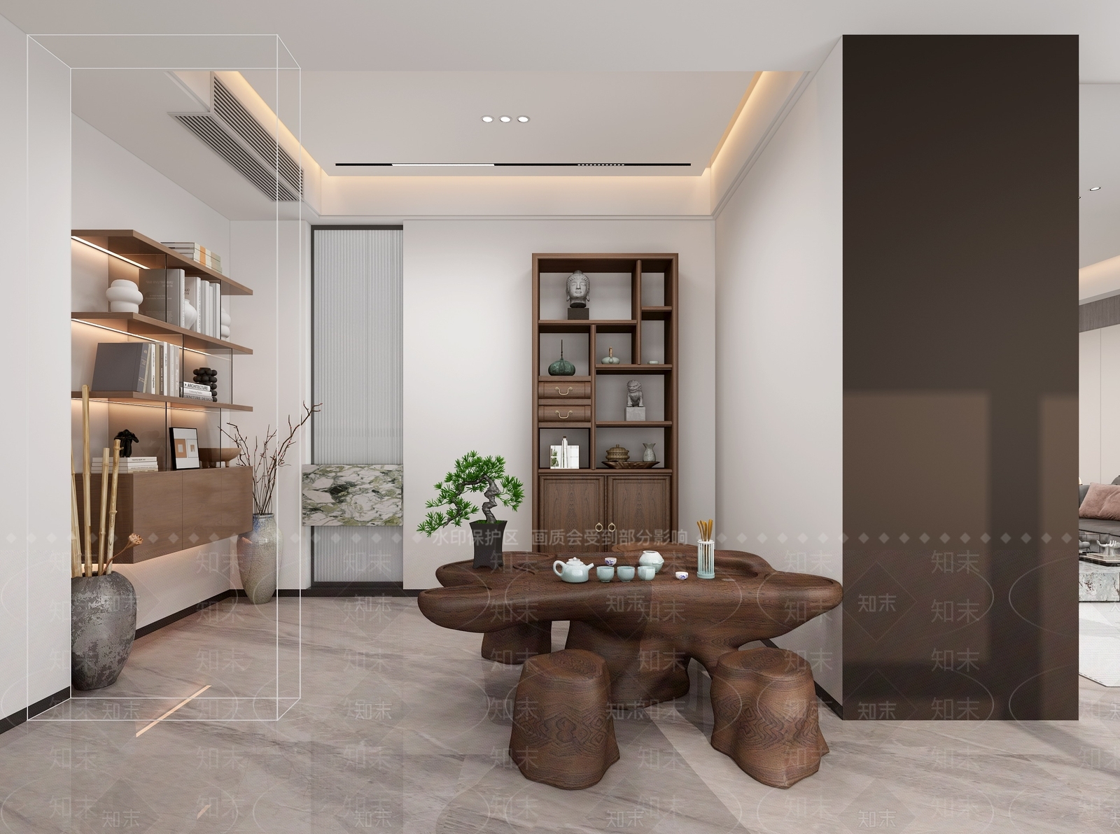 现代茶室3D模型下载【ID:1199357584】