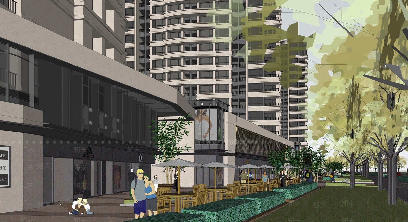 现代轻奢高层住宅SU模型下载【ID:1199359012】