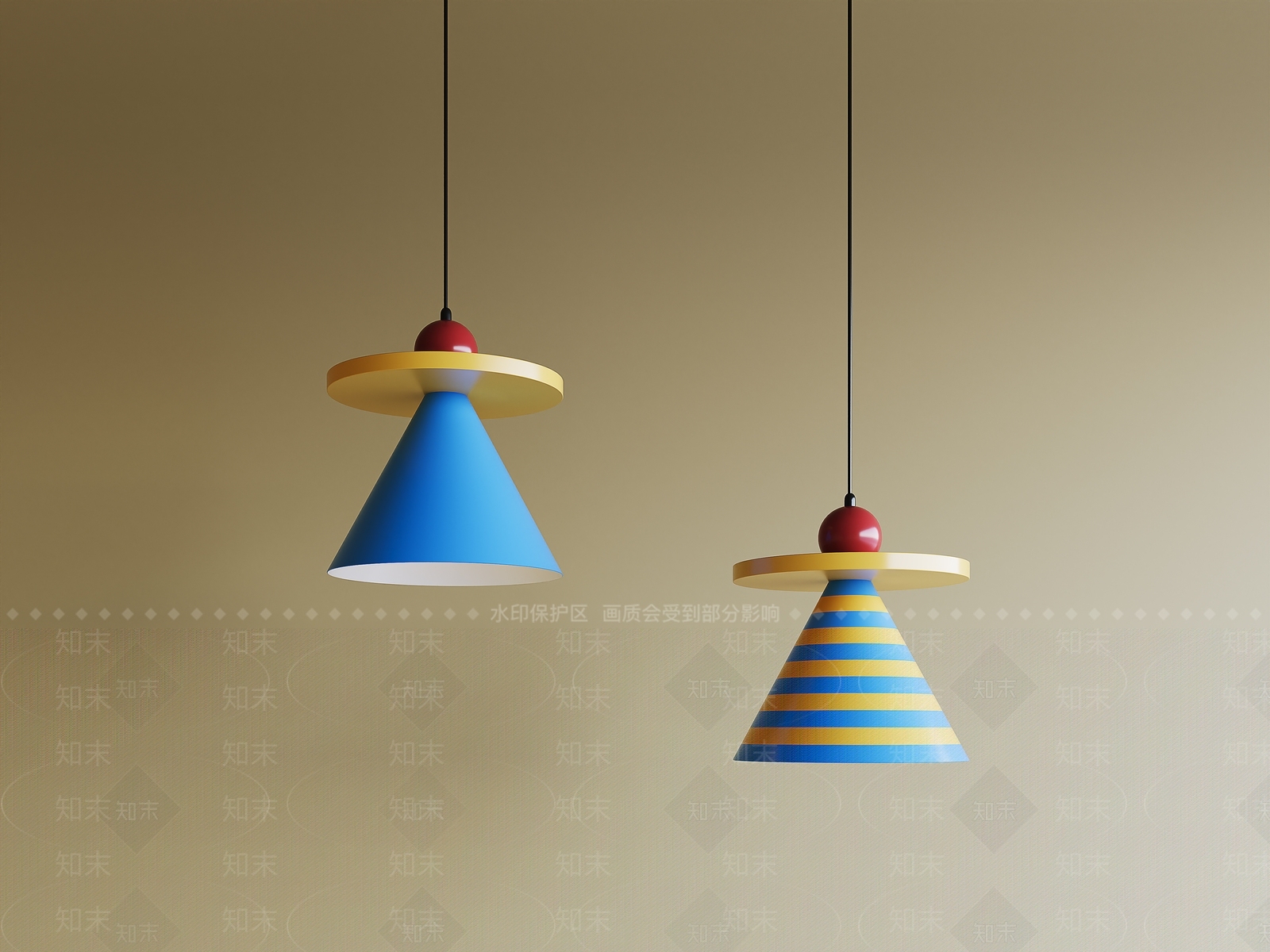 现代北欧小吊灯3D模型下载【ID:1199363969】