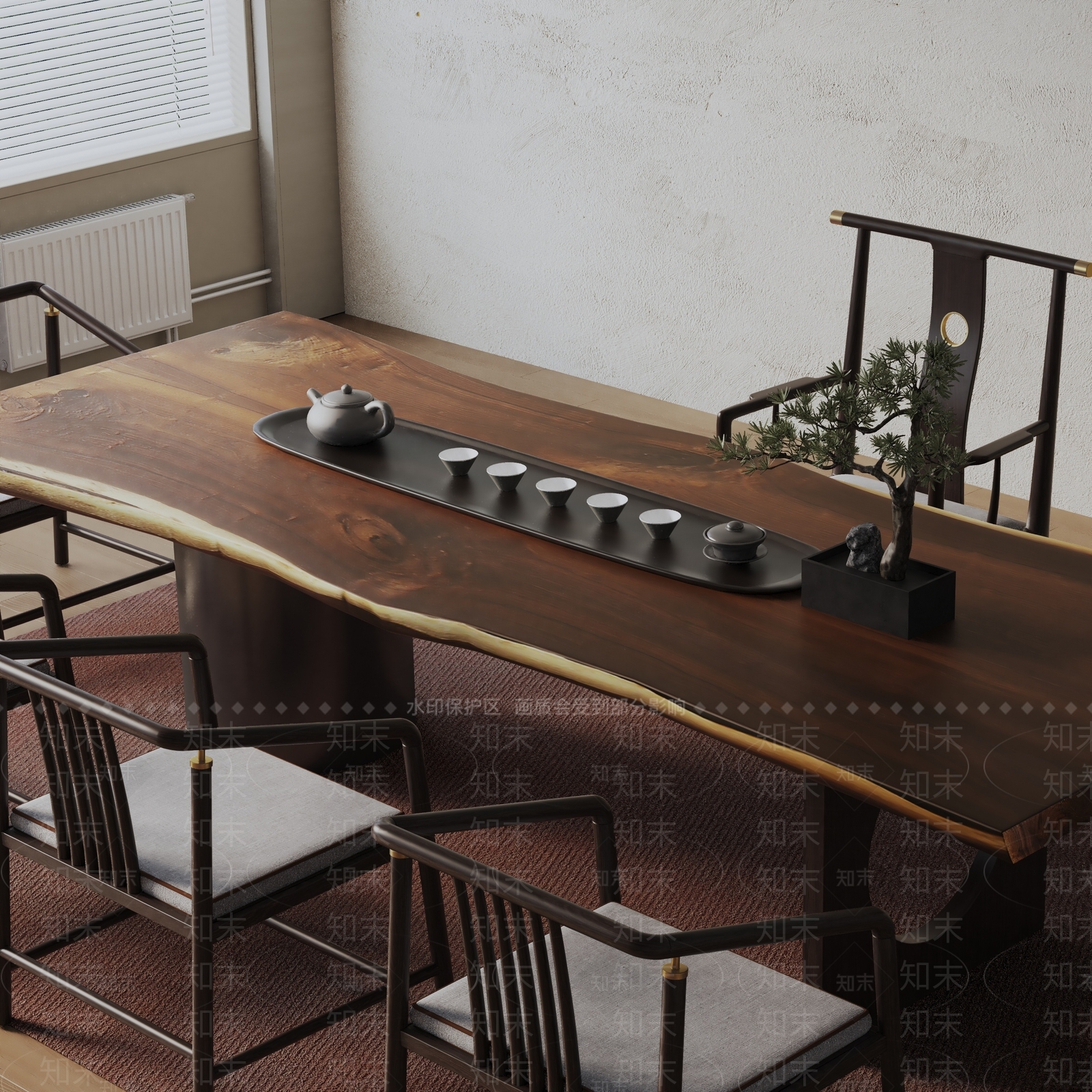 现代茶室3D模型下载【ID:1199370882】