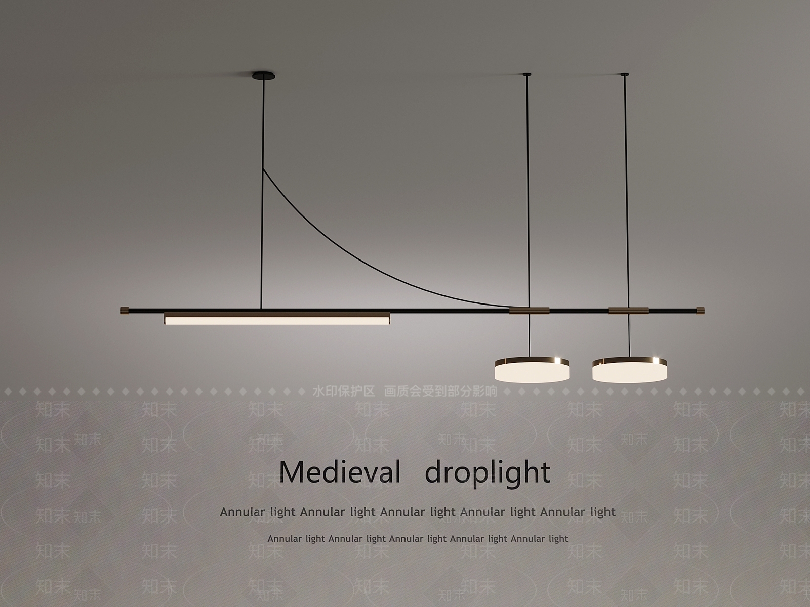 现代吊灯SU模型下载【ID:1199370639】