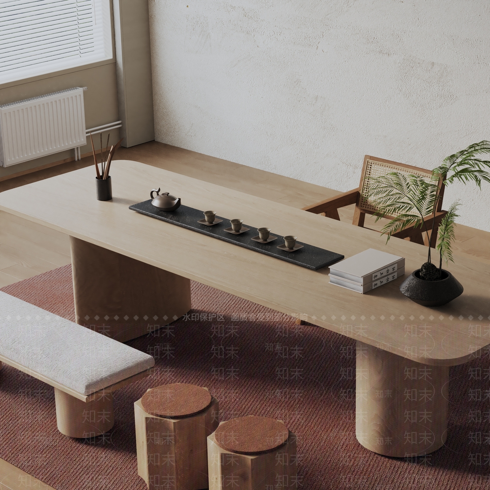 现代茶室3D模型下载【ID:1199371185】