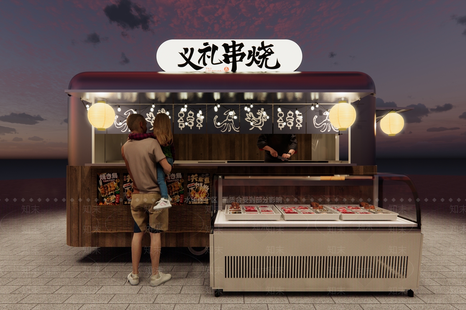 日式现代日料店SU模型下载【ID:1199372327】