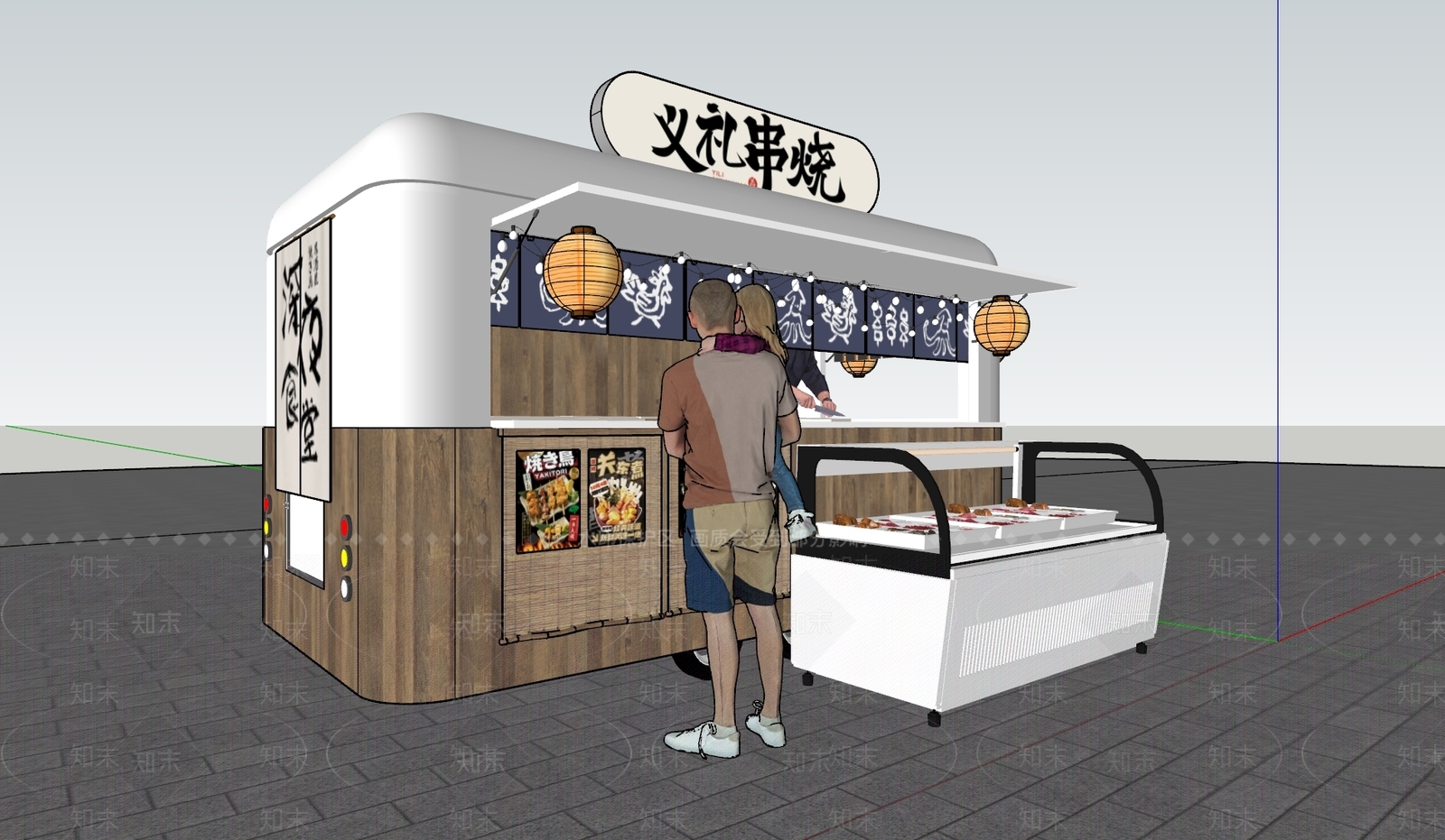 日式现代日料店SU模型下载【ID:1199372327】