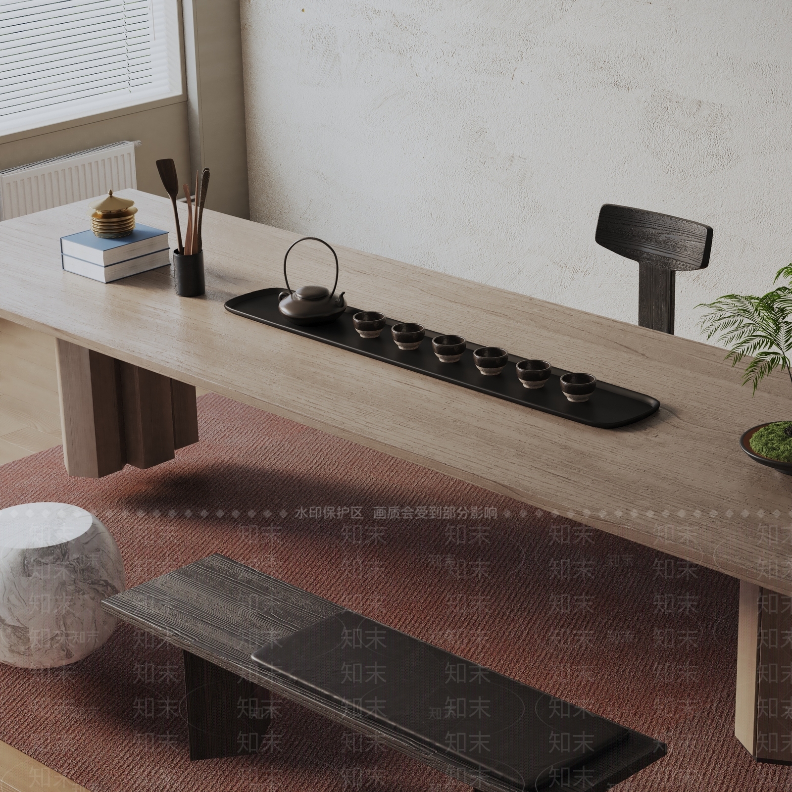 现代茶室3D模型下载【ID:1199376044】