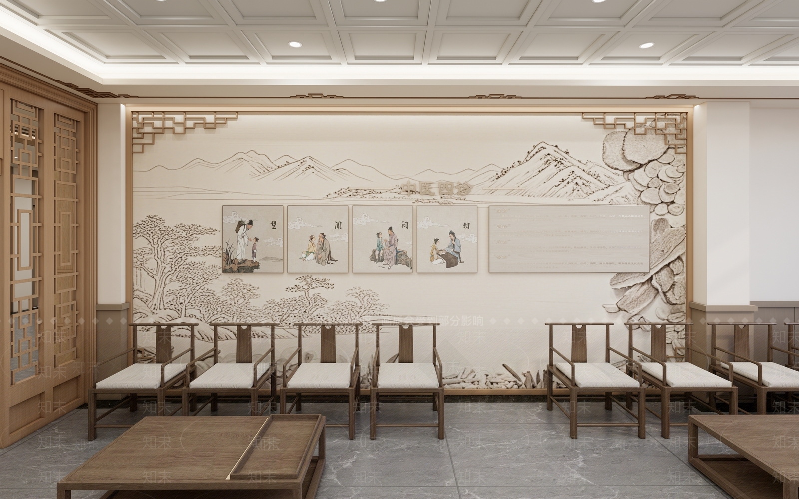 新中式简约其他文化空间SU模型下载【ID:1199376610】