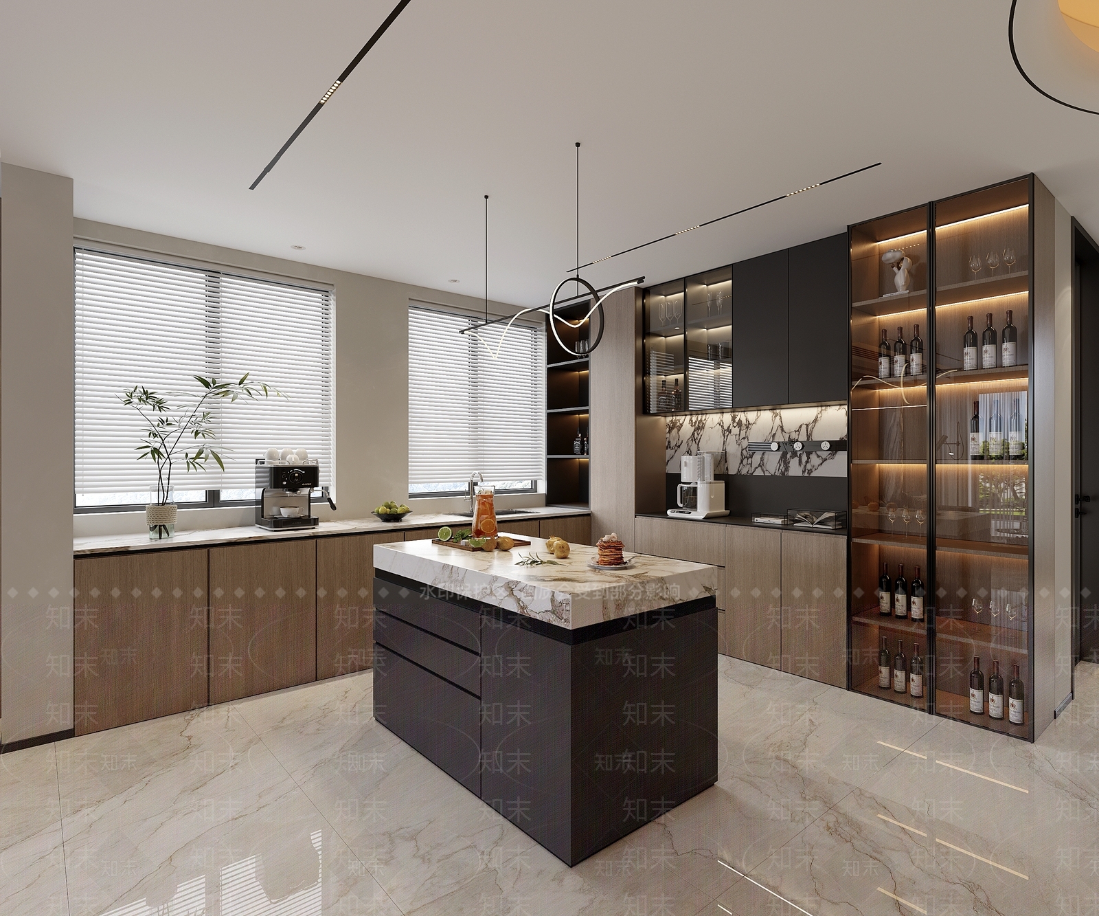 现代意式家居餐厅3D模型下载【ID:1199377383】