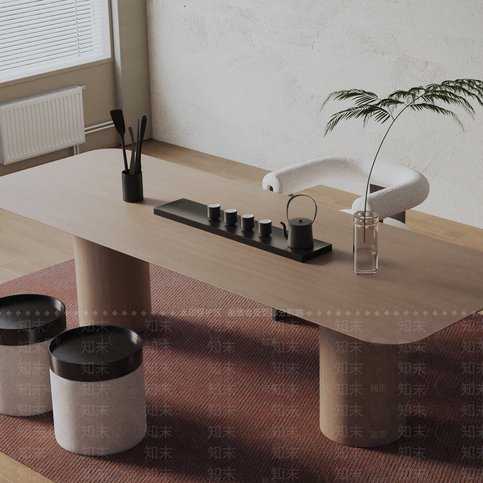 现代茶室3D模型下载【ID:1199378235】