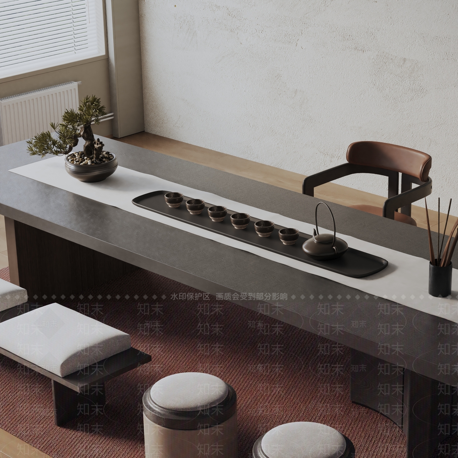 现代茶室3D模型下载【ID:1199379101】
