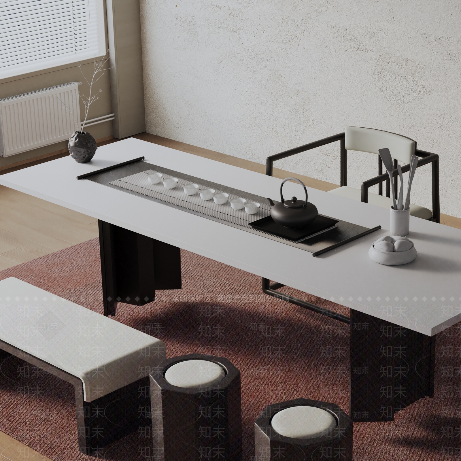 现代茶室3D模型下载【ID:1199379836】