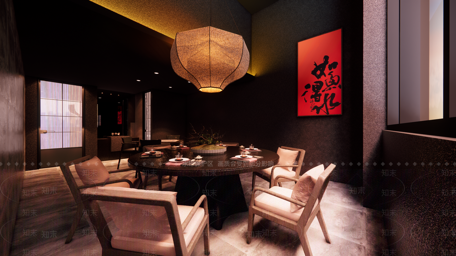 新中式包厢SU模型下载【ID:1199381924】