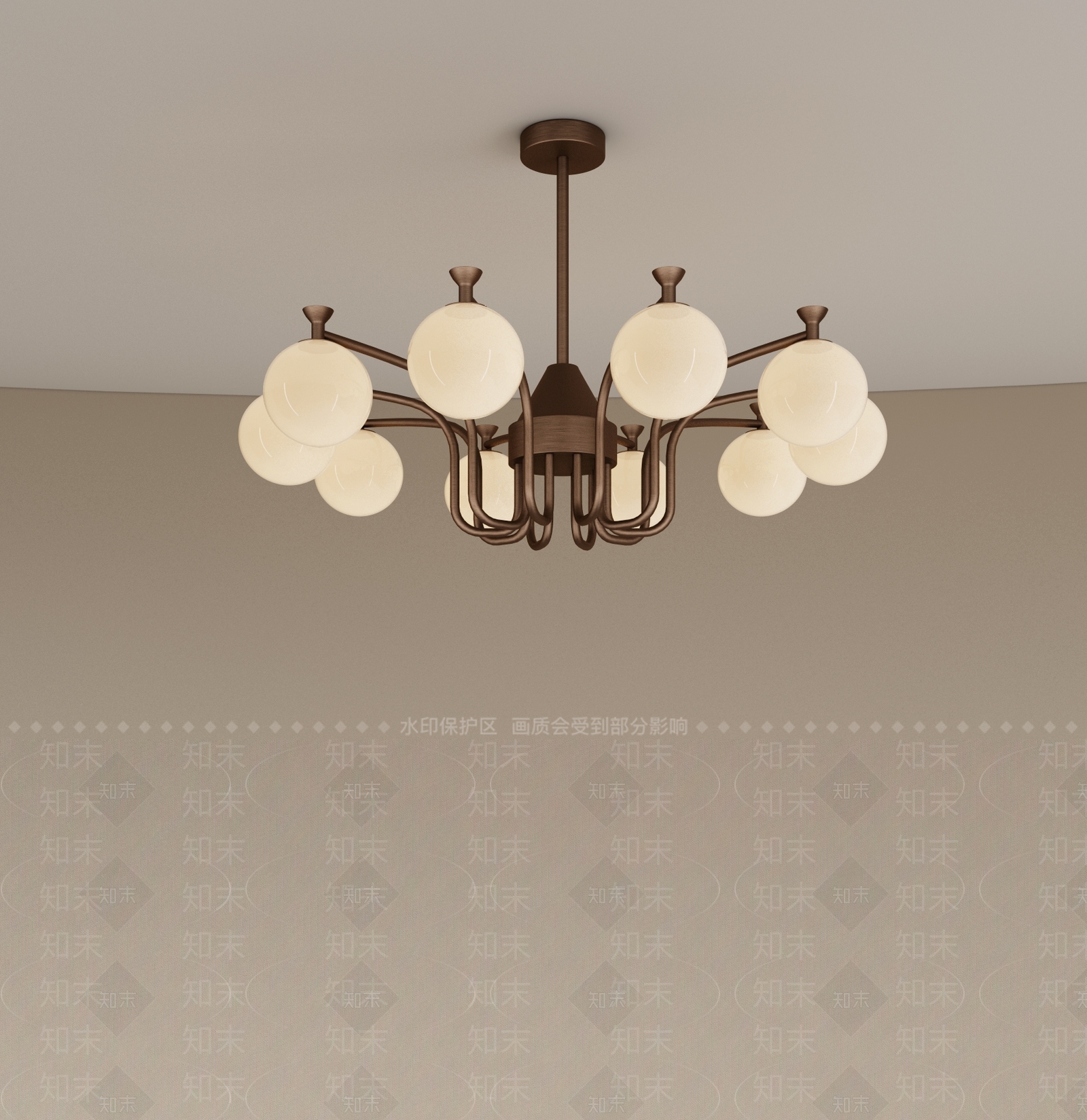 法式美式客厅吊灯3D模型下载【ID:1199383518】