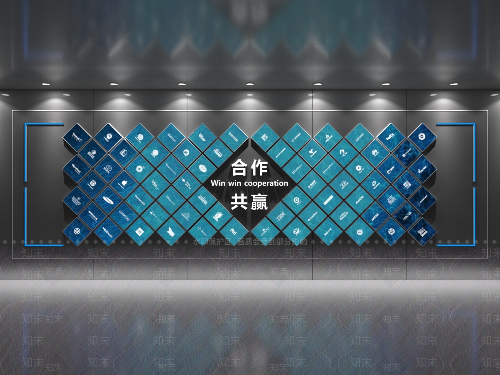 现代企业文化展厅SU模型下载【ID:1199385185】