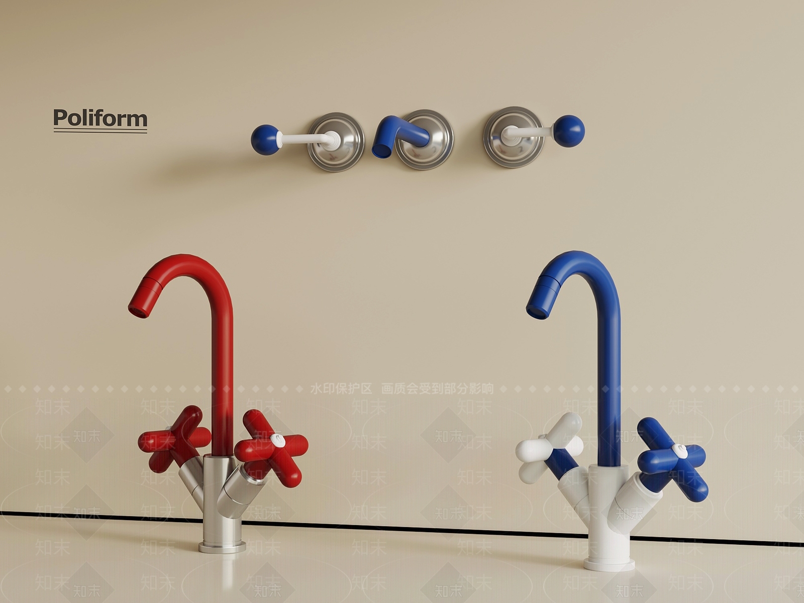 现代水龙头SU模型下载【ID:1199389014】