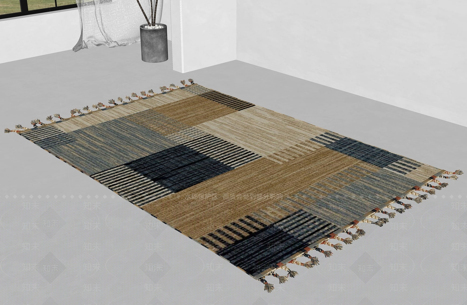 美式地毯SU模型下载【ID:1199390165】