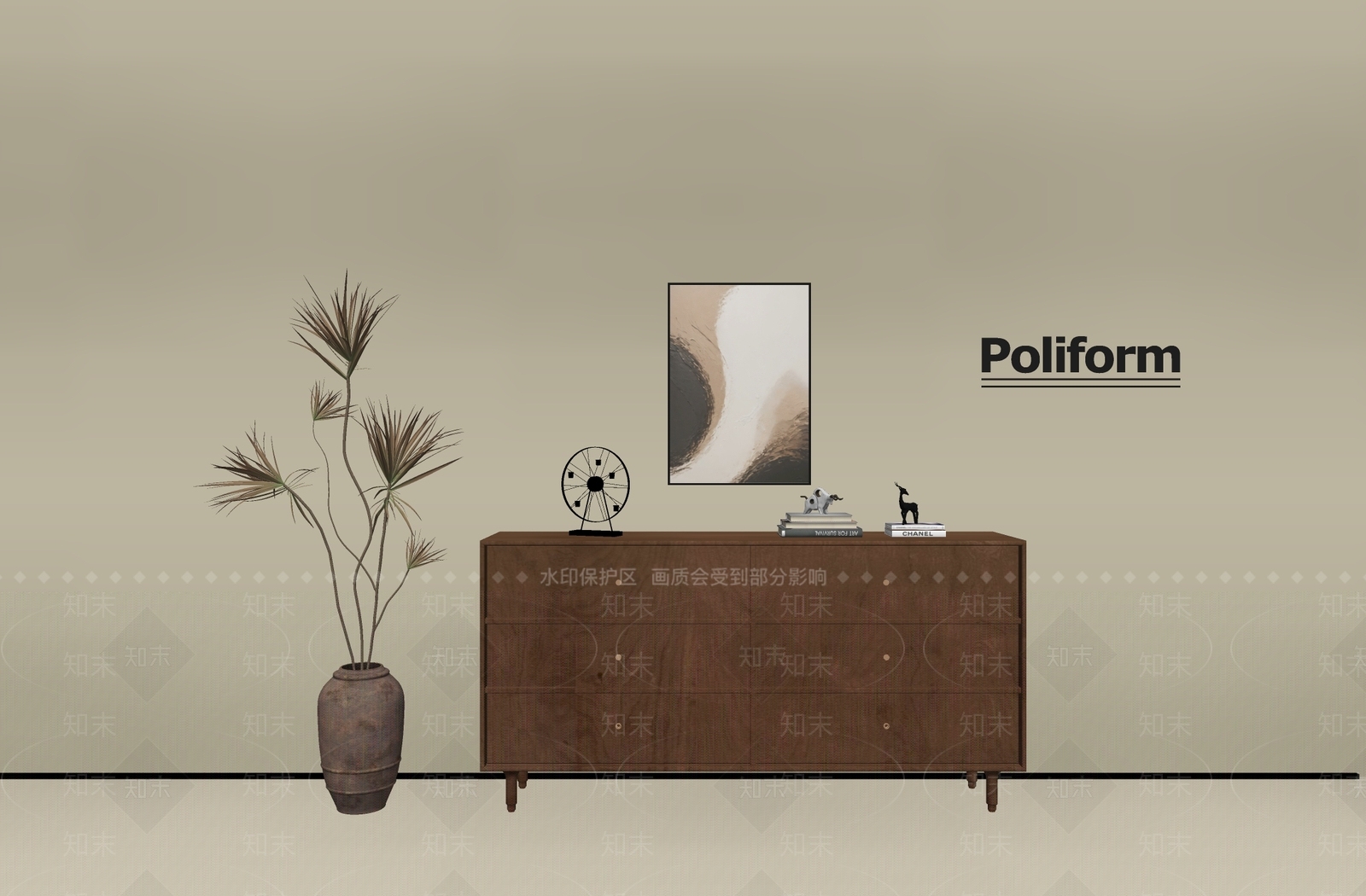 现代玄关柜SU模型下载【ID:1199391877】