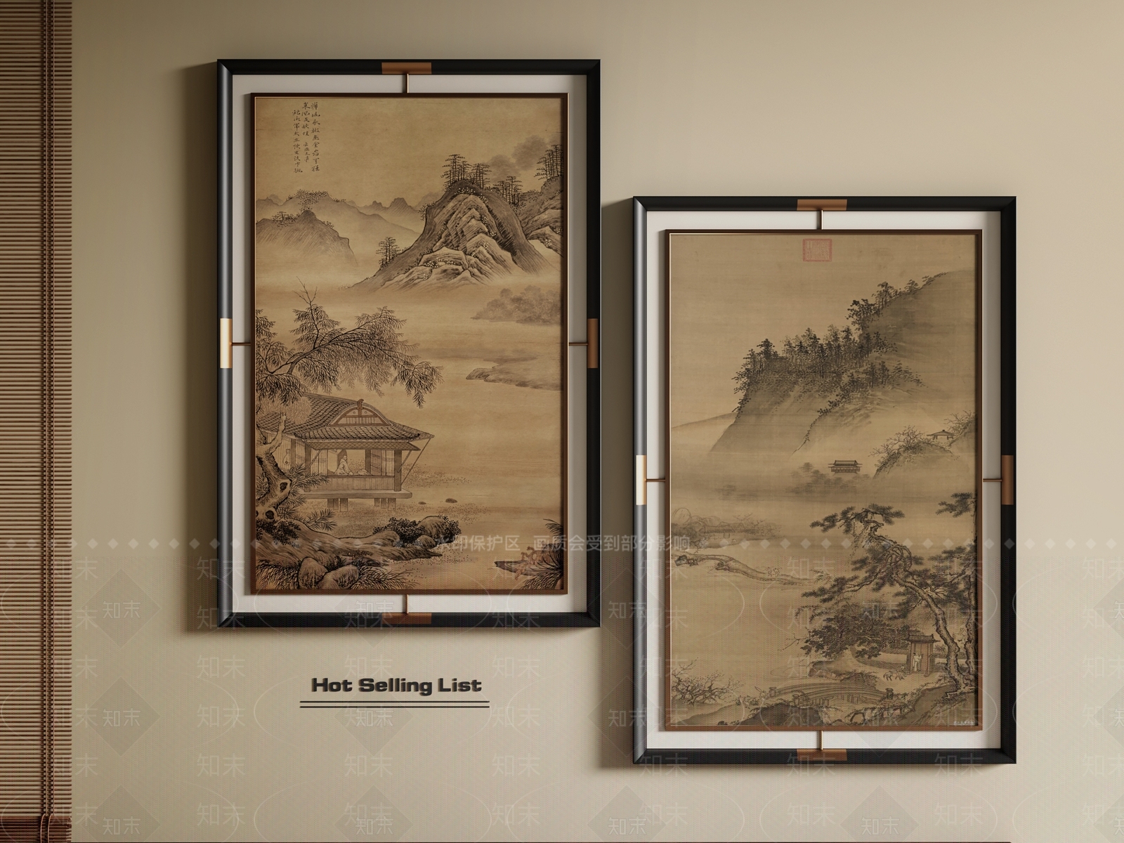 新中式宋式挂画3D模型下载【ID:1199395664】