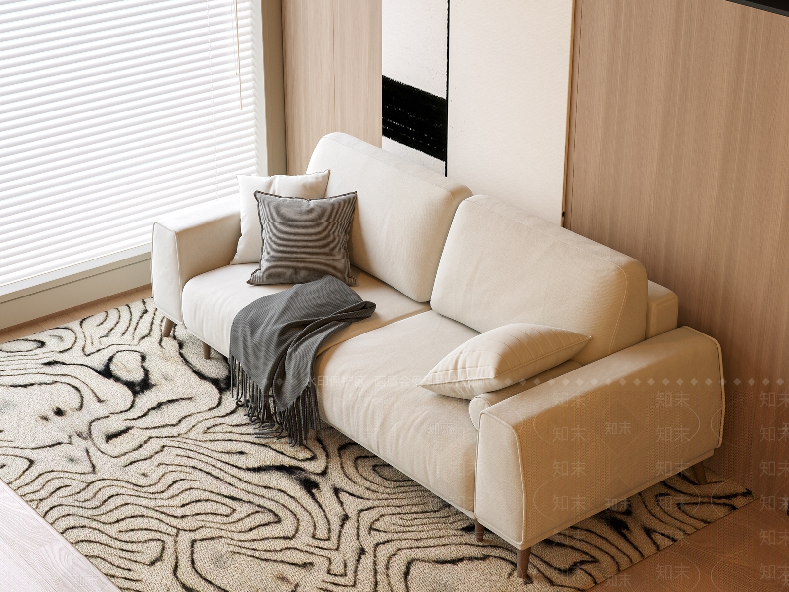 现代双人沙发3D模型下载【ID:1199396846】