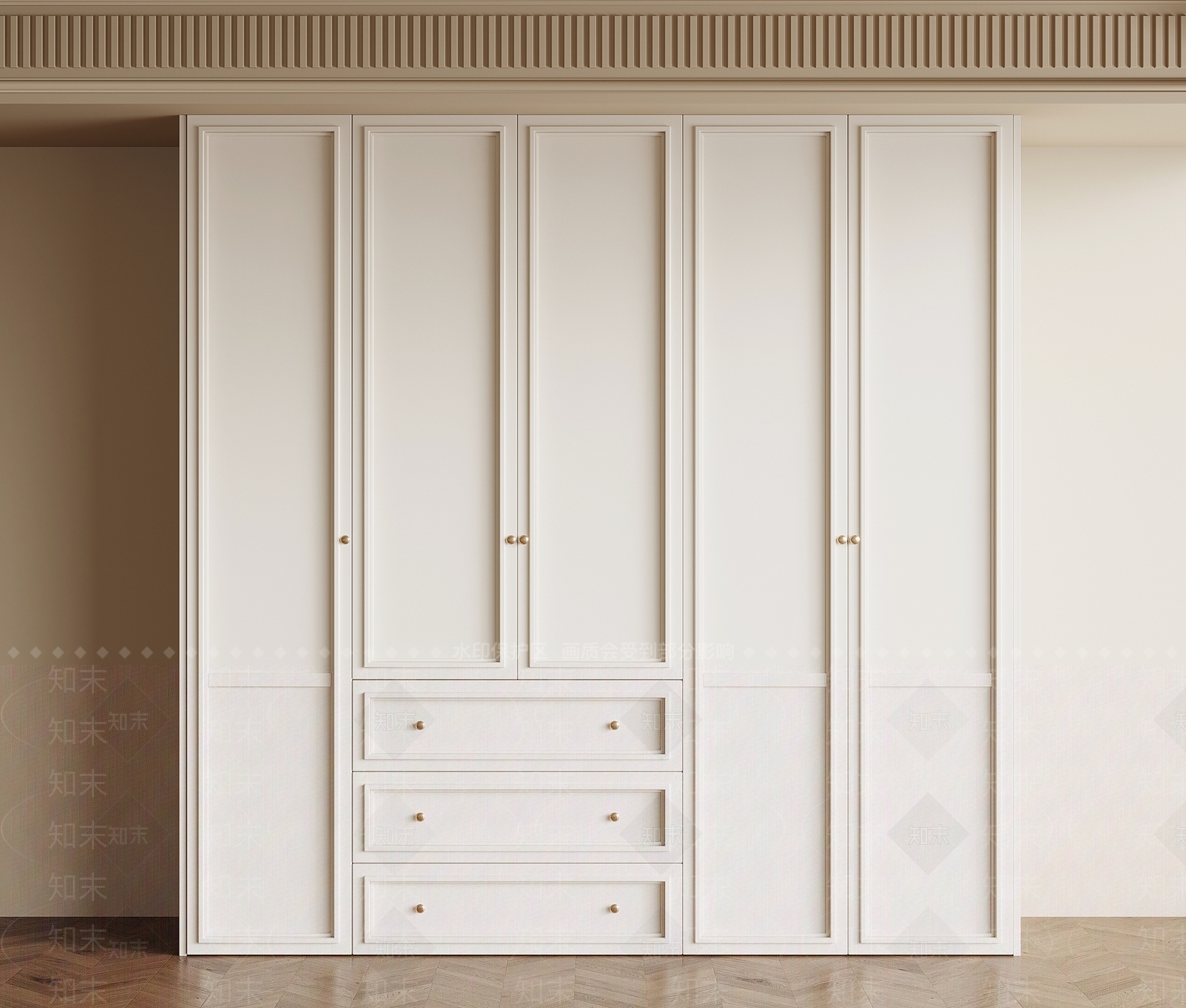 法式复古衣柜3D模型下载【ID:1199398367】