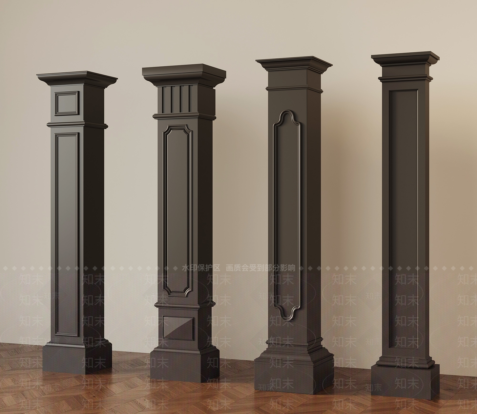 欧式柱子SU模型下载【ID:1199399740】