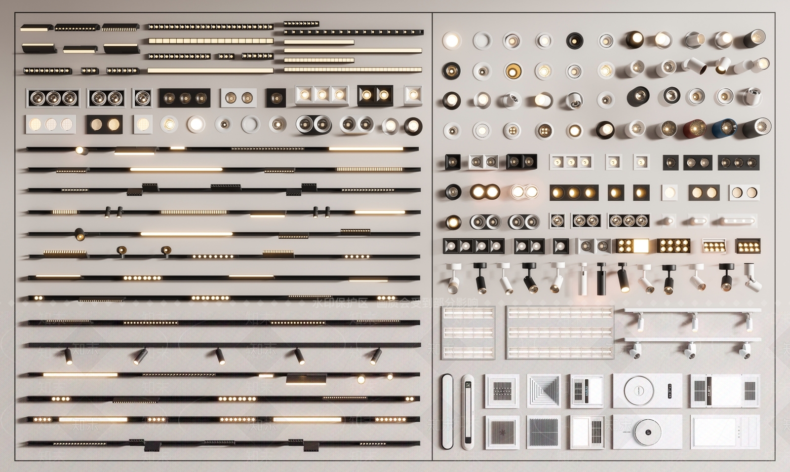 现代筒灯射灯SU模型下载【ID:1199400434】