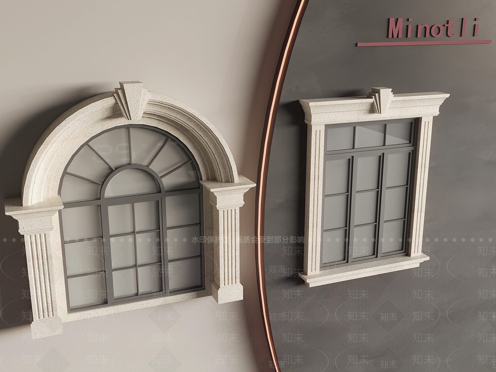 欧式平开窗3D模型下载【ID:1199401299】