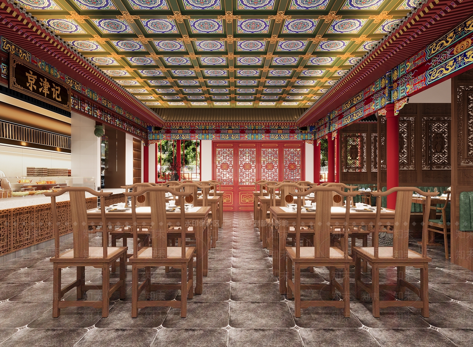 中式现代中餐厅3D模型下载【ID:1199401875】
