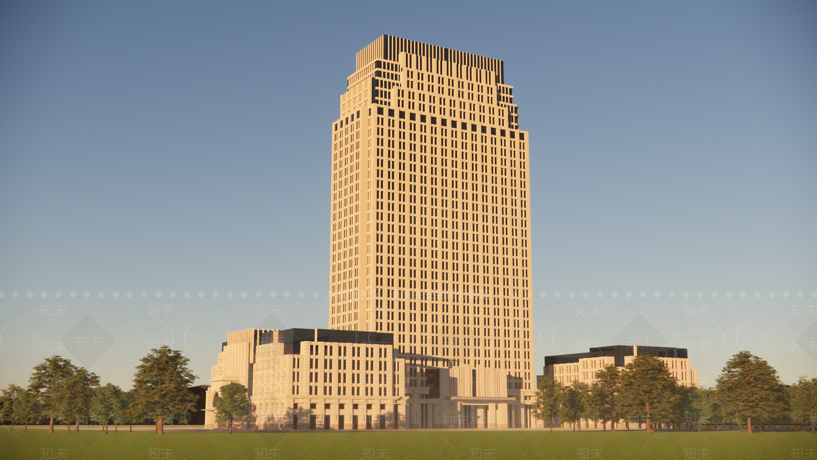 欧式简欧办公楼SU模型下载【ID:1199403067】