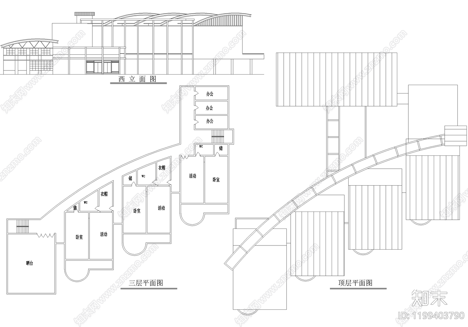 幼儿园建筑cad施工图下载【ID:1199403790】