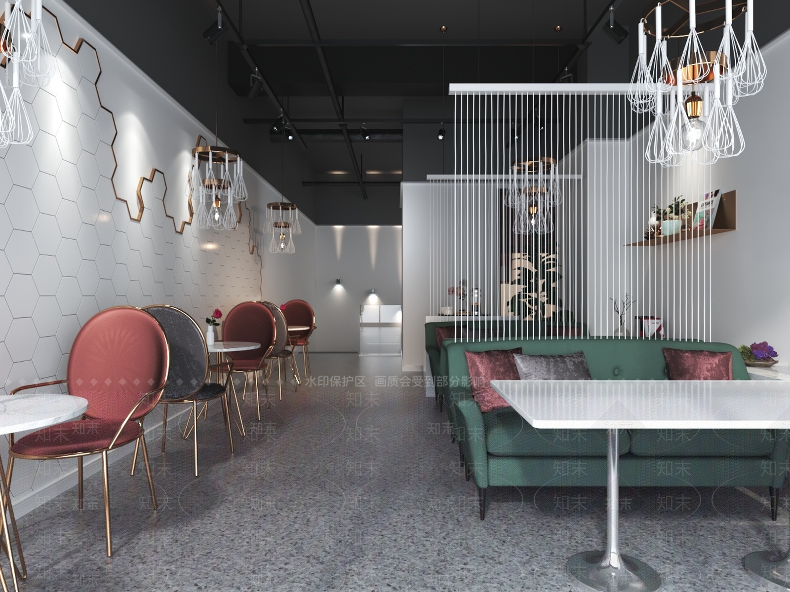 现代轻奢咖啡厅3D模型下载【ID:1199404146】