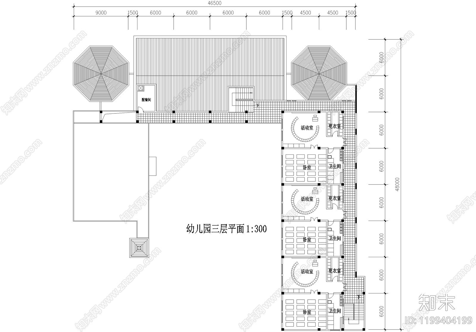 幼儿园建筑cad施工图下载【ID:1199404199】