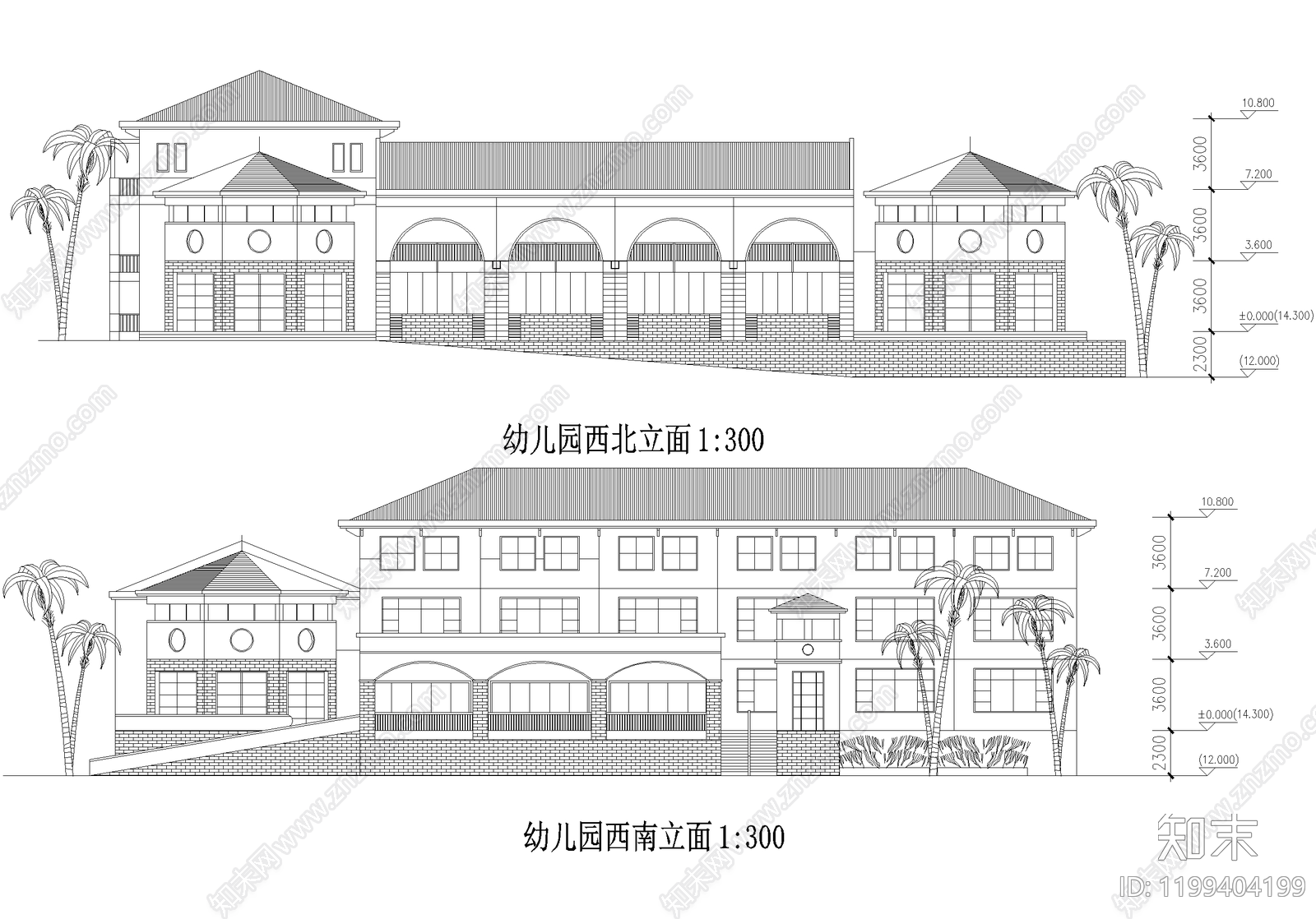 幼儿园建筑cad施工图下载【ID:1199404199】