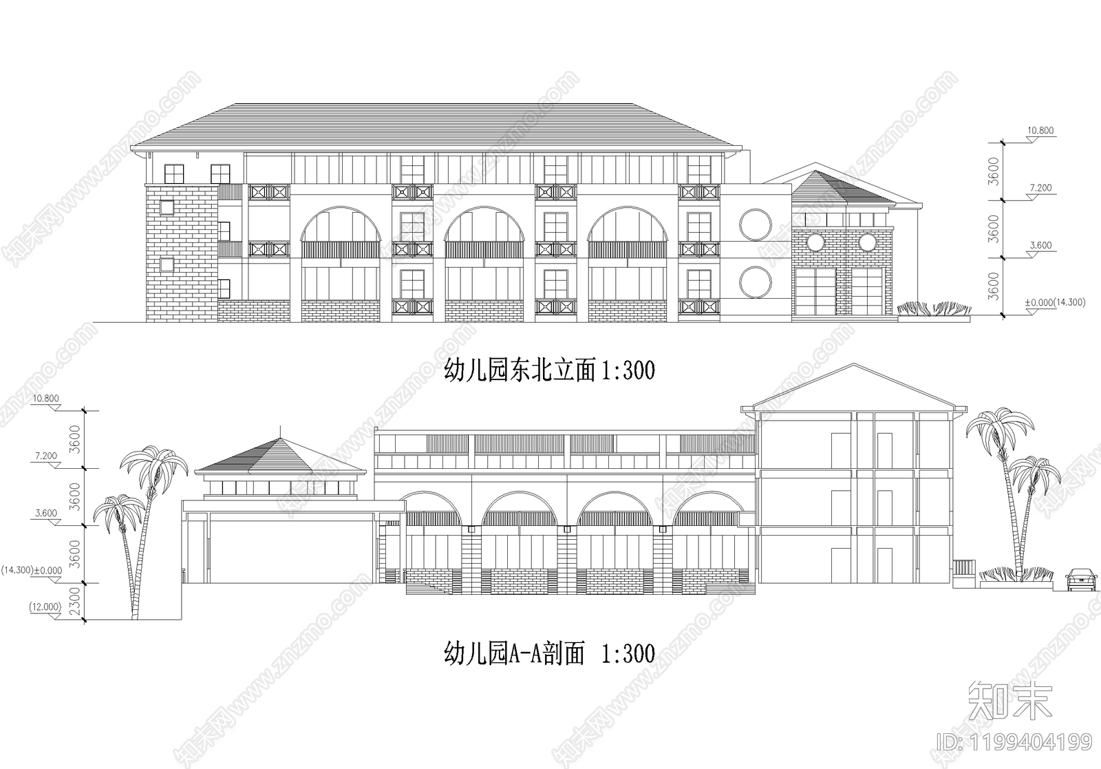 幼儿园建筑cad施工图下载【ID:1199404199】