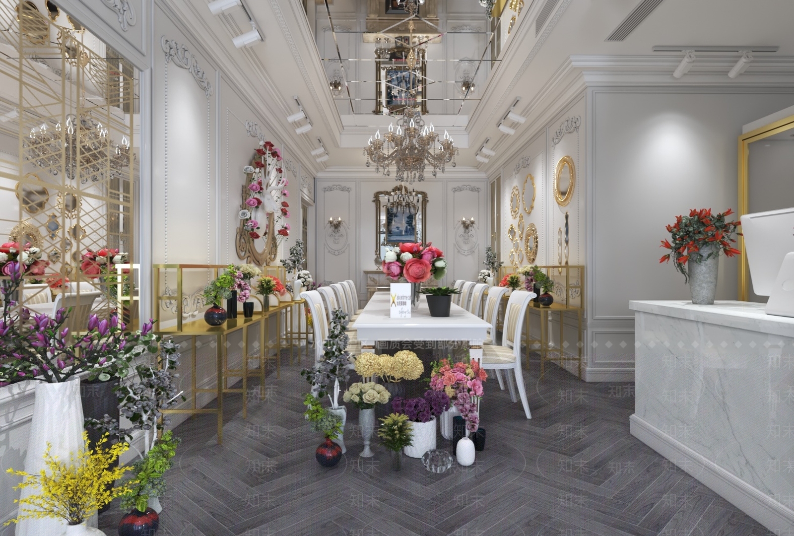 欧式法式花店3D模型下载【ID:1199404546】