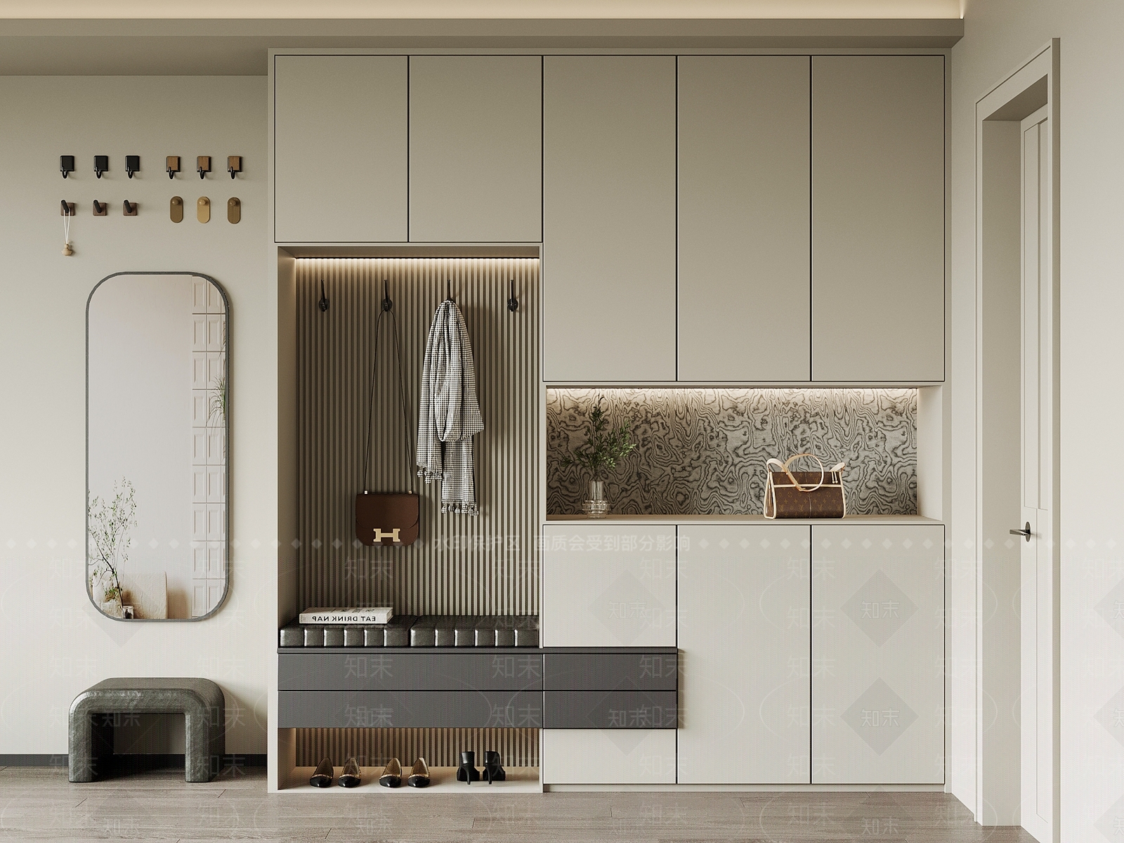 现代鞋柜3D模型下载【ID:1199405711】