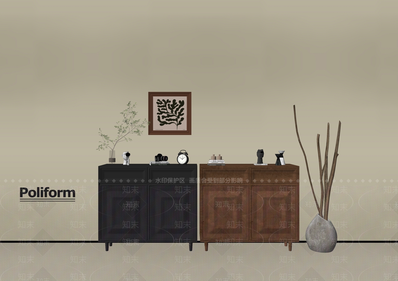 现代玄关柜SU模型下载【ID:1199407441】