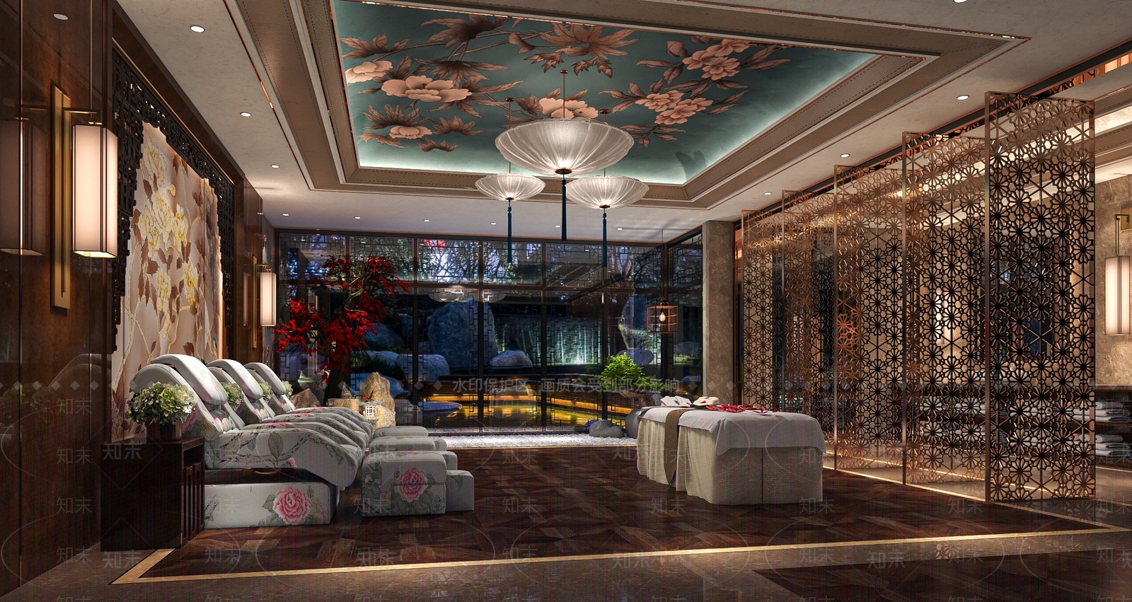 中式轻奢美容院3D模型下载【ID:1199408363】