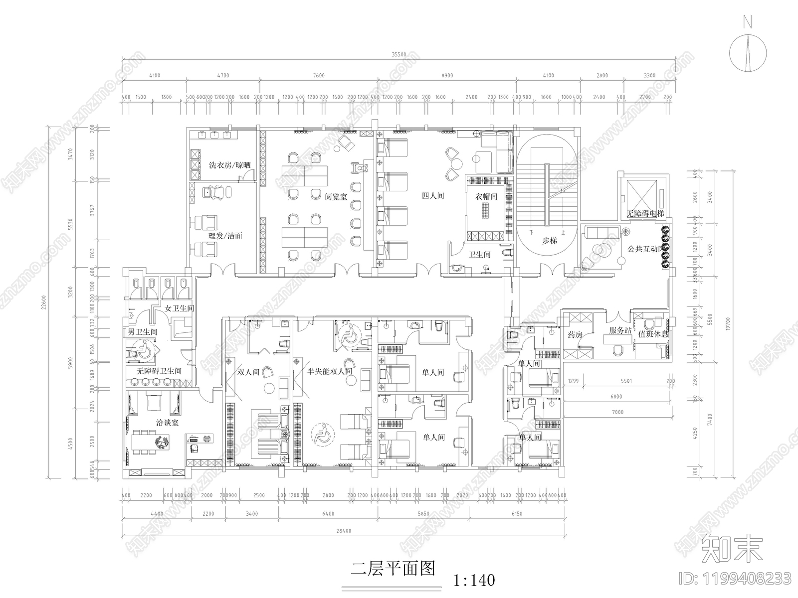 13套养老院养老社区养老服务中心CAD施工图cad施工图下载【ID:1199408233】