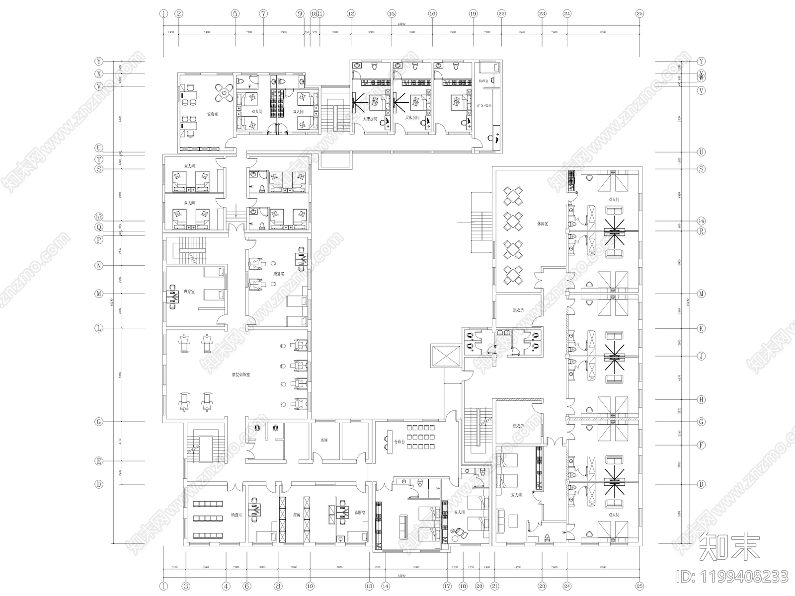 13套养老院养老社区养老服务中心CAD施工图cad施工图下载【ID:1199408233】