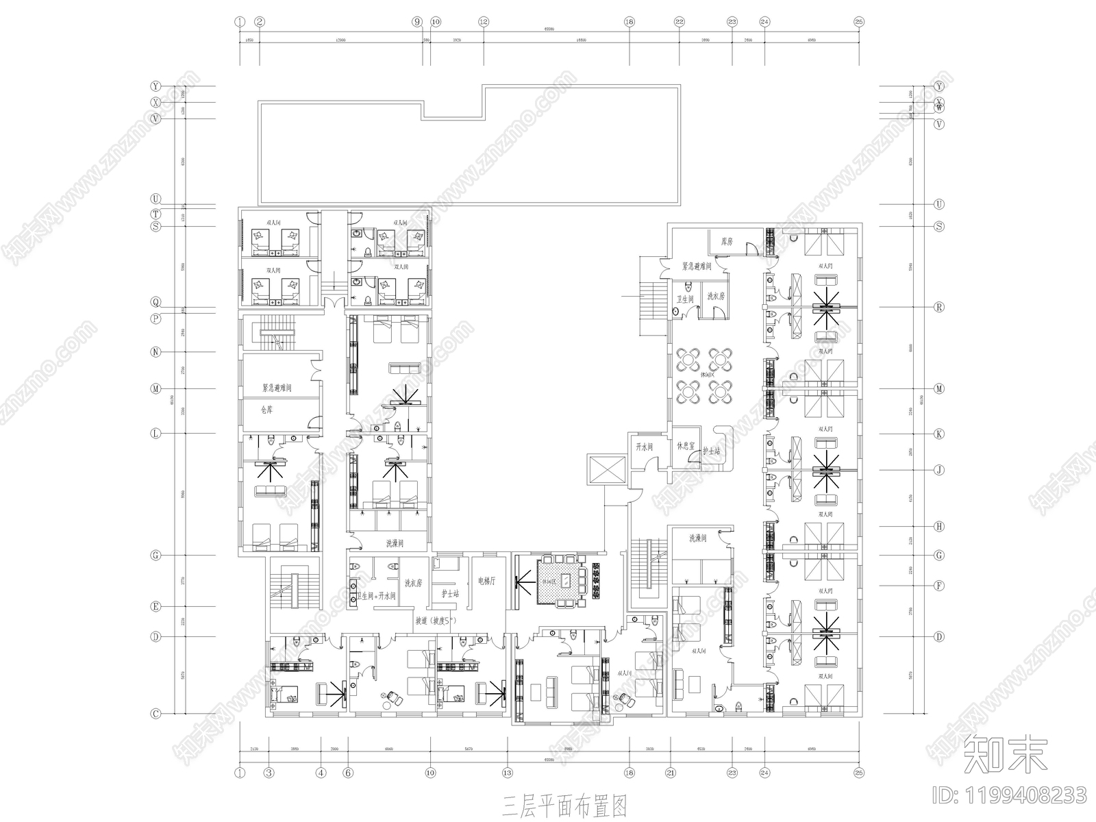 13套养老院养老社区养老服务中心CAD施工图cad施工图下载【ID:1199408233】